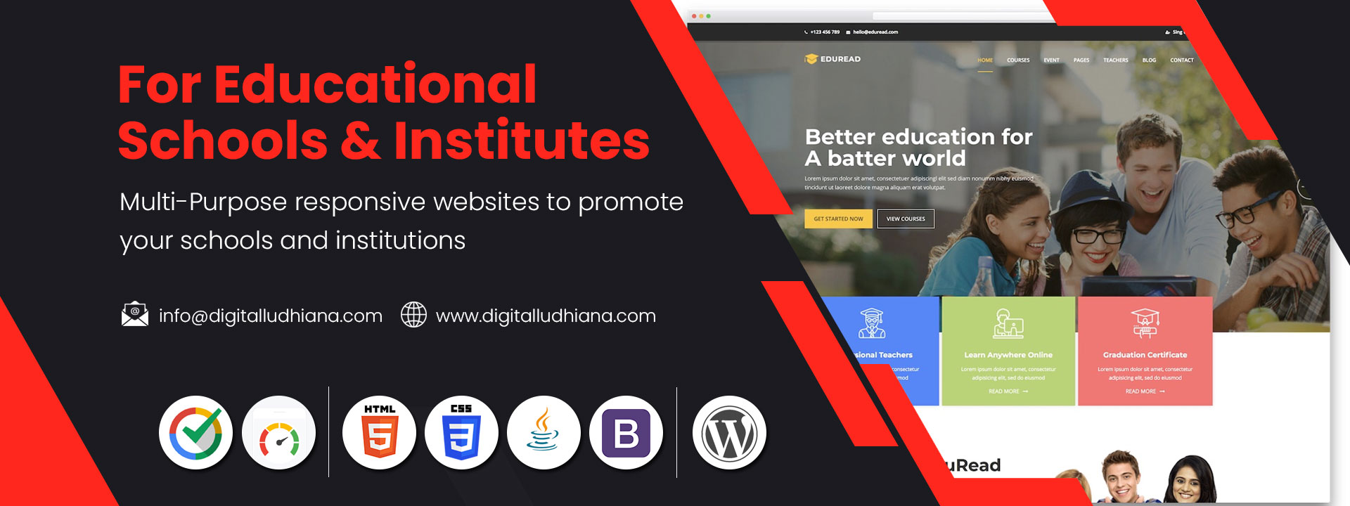 educational school institute website desiging company in ludhiana